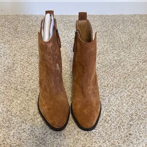 Brown Suede Ankle Boots. NWT